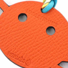 Hermes Petit H Spider Bag Charm Togo Epsom Navy Orange S — Like New
