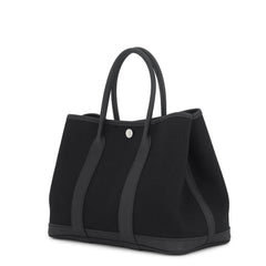 Hermes Garden TPM Tote Bag, Black Toile Chevron Negonda, C Stamp, Black, Garden, Handbag, Women's HERMES — Like New