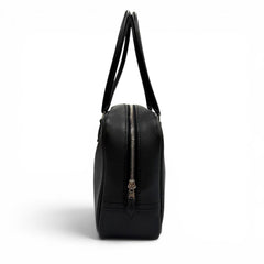 HERMES Plume Mini 20 Black Veau Epsom Leather Silver Hardware Logo Zip Handbag □M Stamp Made in France Women's — Like New
