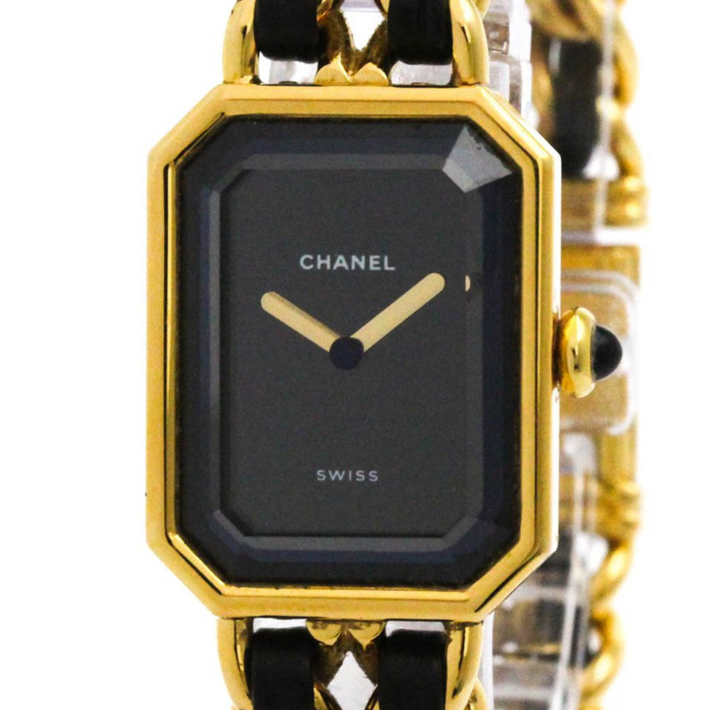 CHANEL Premiere Size L Gold Plated Quartz Ladies Watch H0001 — Good