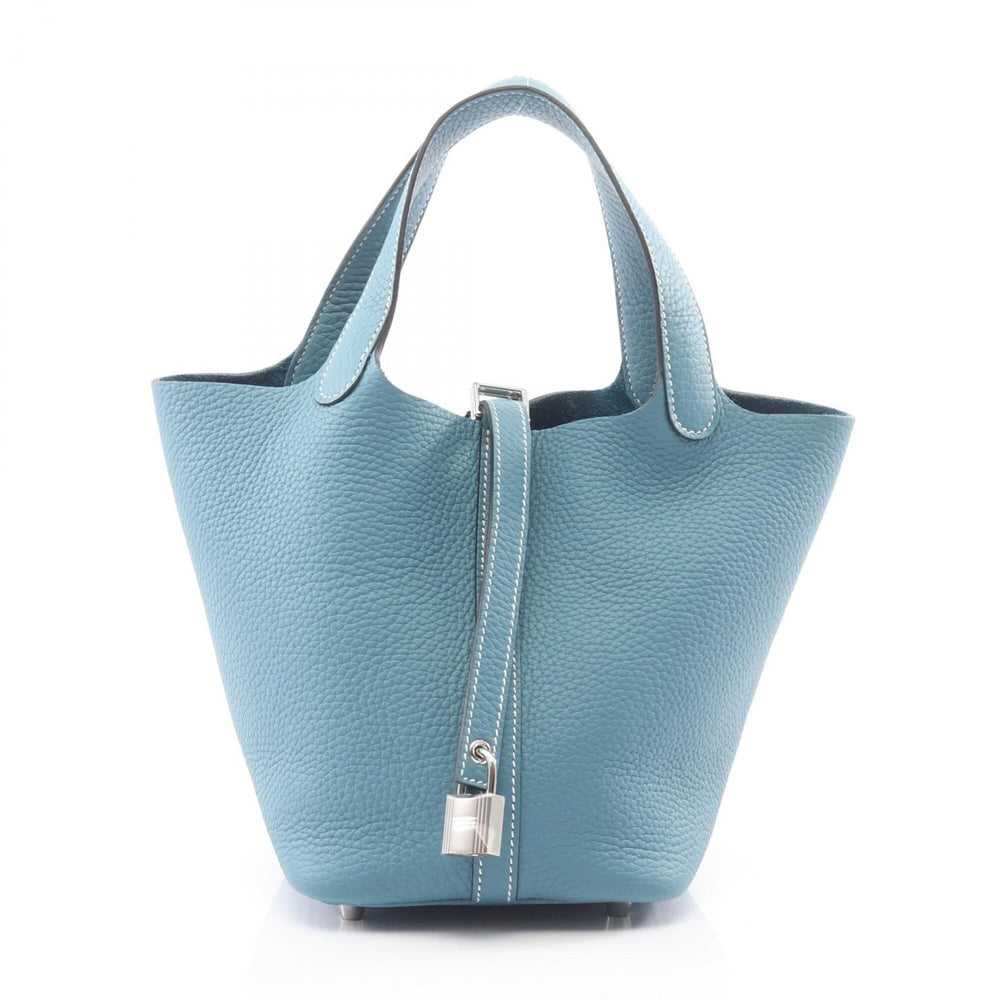 Hermes Picotin Lock PM New Blue Jean Handbag, Taurillon Clemence Leather, Women's — New - Store Return