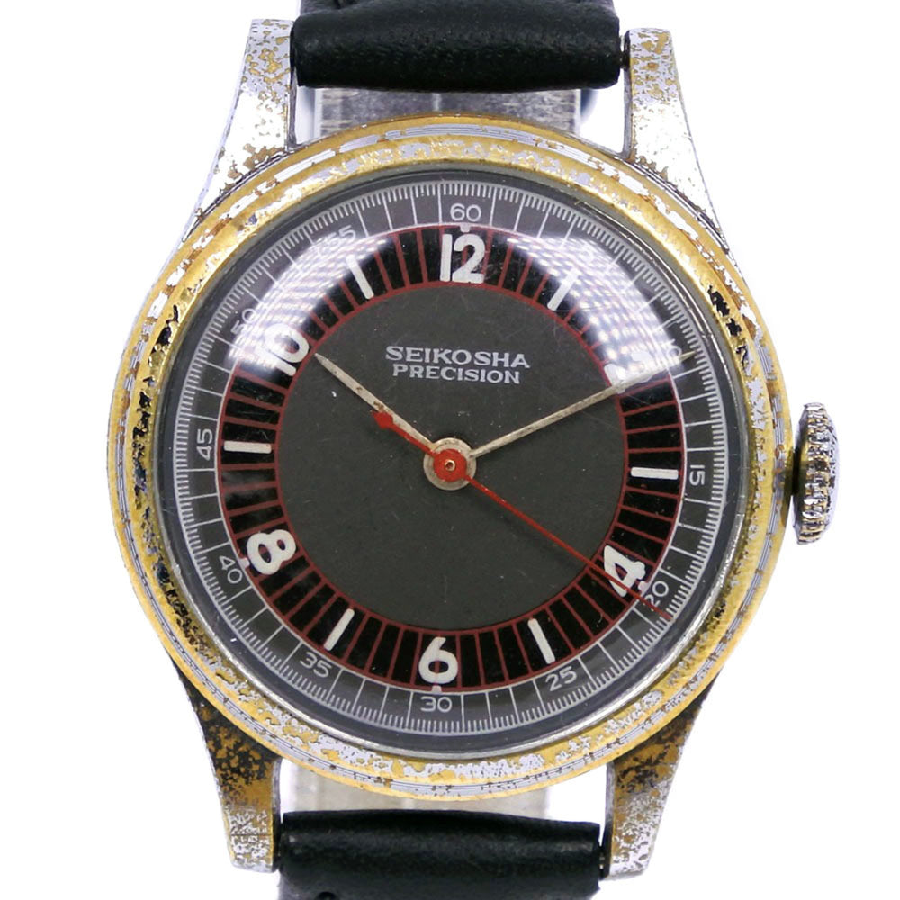 Seiko SEIKOSHA PRECISION / Precision Antique Stainless Steel x Leather Manual Winding Analog Display Boys Gray Dial Watch — Fair