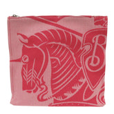 Like new Burberry 8082221 Canvas Red Clutch Bag Pouch 1002 BURBERRY — Like New