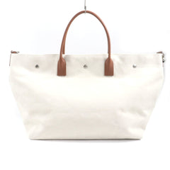 SAINT LAURENT 685543 Rive Gauche Maxi 2-Way Shopping Bag, Canvas and Leather Tote Beige Brown, Includes Dust Made in Italy, Men's — Like New
