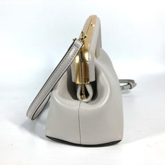 FENDI 8BP129 Pochette First Small Shoulder Bag Clutch Leather Women's White Grey E-240710-9 — Like New
