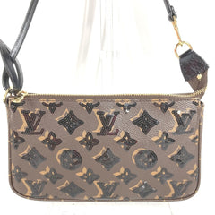 LOUIS VUITTON M26473 Monogram Sequin Pochette Accessoires Bag Accessory Pouch Shoulder Canvas Women's Brown Like New — Like New