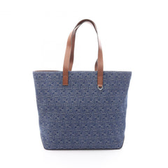 Fendi FF Shopping Bag, Medium Tote Handbag, Canvas Leather, Men's & Women's, Blue/Brown, 7VA657AUGOF1SCG — New - Store Return