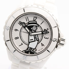 Chanel J12 Mademoiselle Ceramic Watch for Men, White (H5241) — Very Good