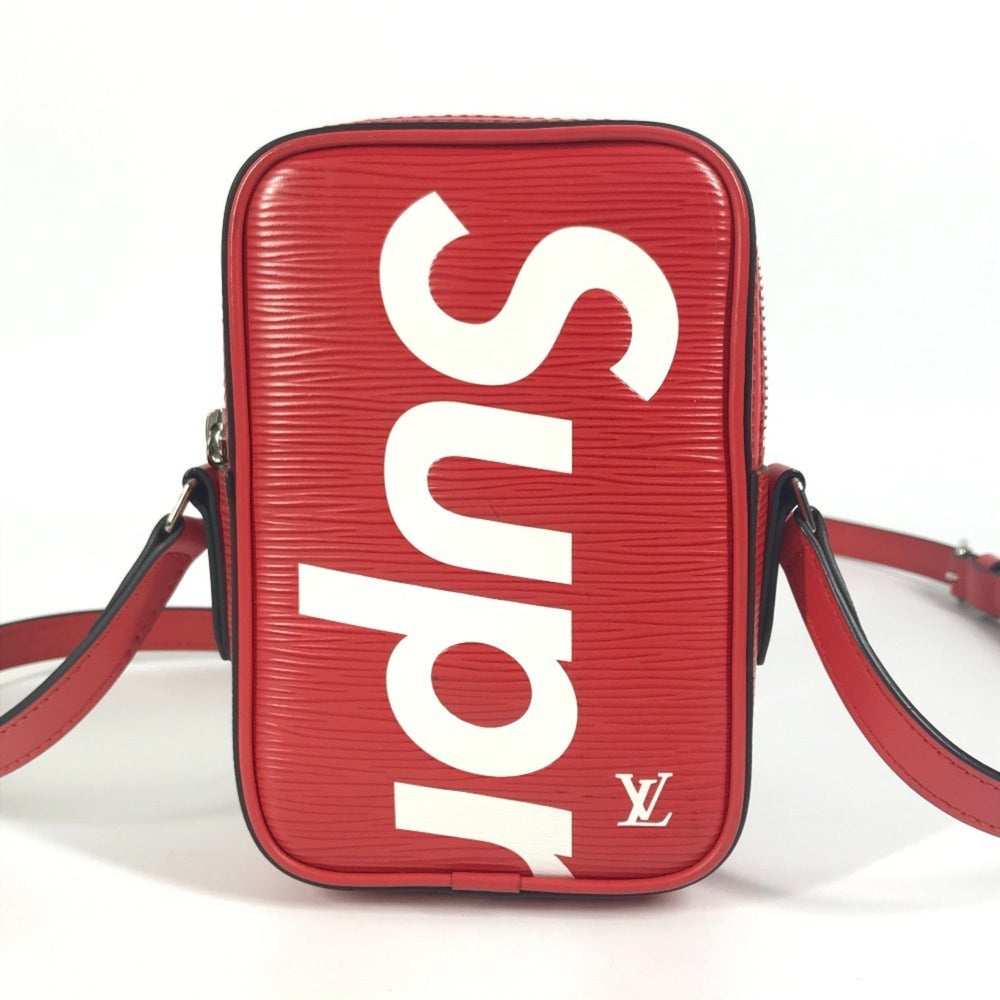 LOUIS VUITTON M53434 Epi Supreme Collaboration Danube PPM Bag, Crossbody Pochette Shoulder Leather, Red, Men's and Women's — Like New