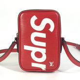 LOUIS VUITTON M53434 Epi Supreme Collaboration Danube PPM Bag, Crossbody Pochette Shoulder Leather, Red, Men's and Women's — Like New