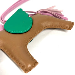 HERMES Hermes Horse Keychain Cheval Rodeo Pegasus MM Accessory Bag Charm Agneau Milo Men's Women's Green Like New — Like New