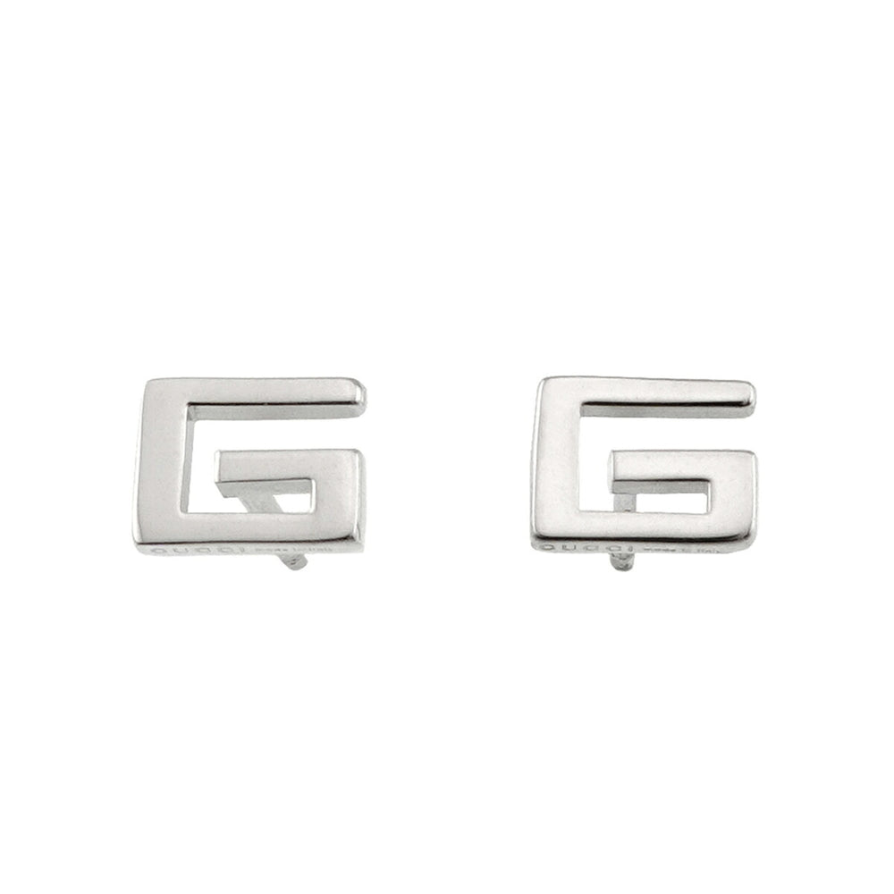 Gucci GUCCI G Earrings 18K WG White Gold 750 Pierced — Like New