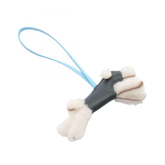 Hermes Buddy Charm, Vert Mangrove, Celeste, Accessory, Sheepskin, Agneau Milo, Women's, Green, Blue, Ivory — New - Store Return