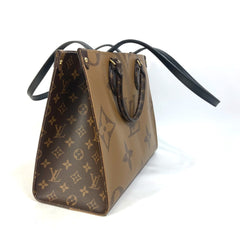 LOUIS VUITTON Monogram Giant On the Go MM 2-Way Shoulder Bag/Tote Bag (M45321) in Canvas, Brown, Like New — Like New