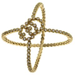Gucci GG Running Diamond Ring #15 18K Yellow Gold Women's GUCCI — Like New