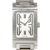 Bulgari BVLGARI Rettangolo RT39S Square White Dial Stainless Steel Quartz Battery Operated Women's Watch Approx. 38mm (height) x 21mm (width) — Good