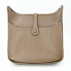 HERMES Evelyne 3 29 TPM Shoulder Bag, Leather, Taurillon Clemence, Etoupe #T — Like New
