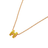 Like new Hermes Mini Pop H Yellow Rose Necklace 1027 HERMES — Like New