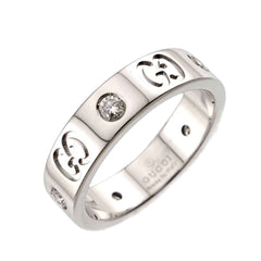 Gucci Icon #7 Ring with Diamonds, 18K White Gold (750) — Like New