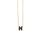 Hermes Mini Pop H Necklace, Black and Gold — New - Store Return