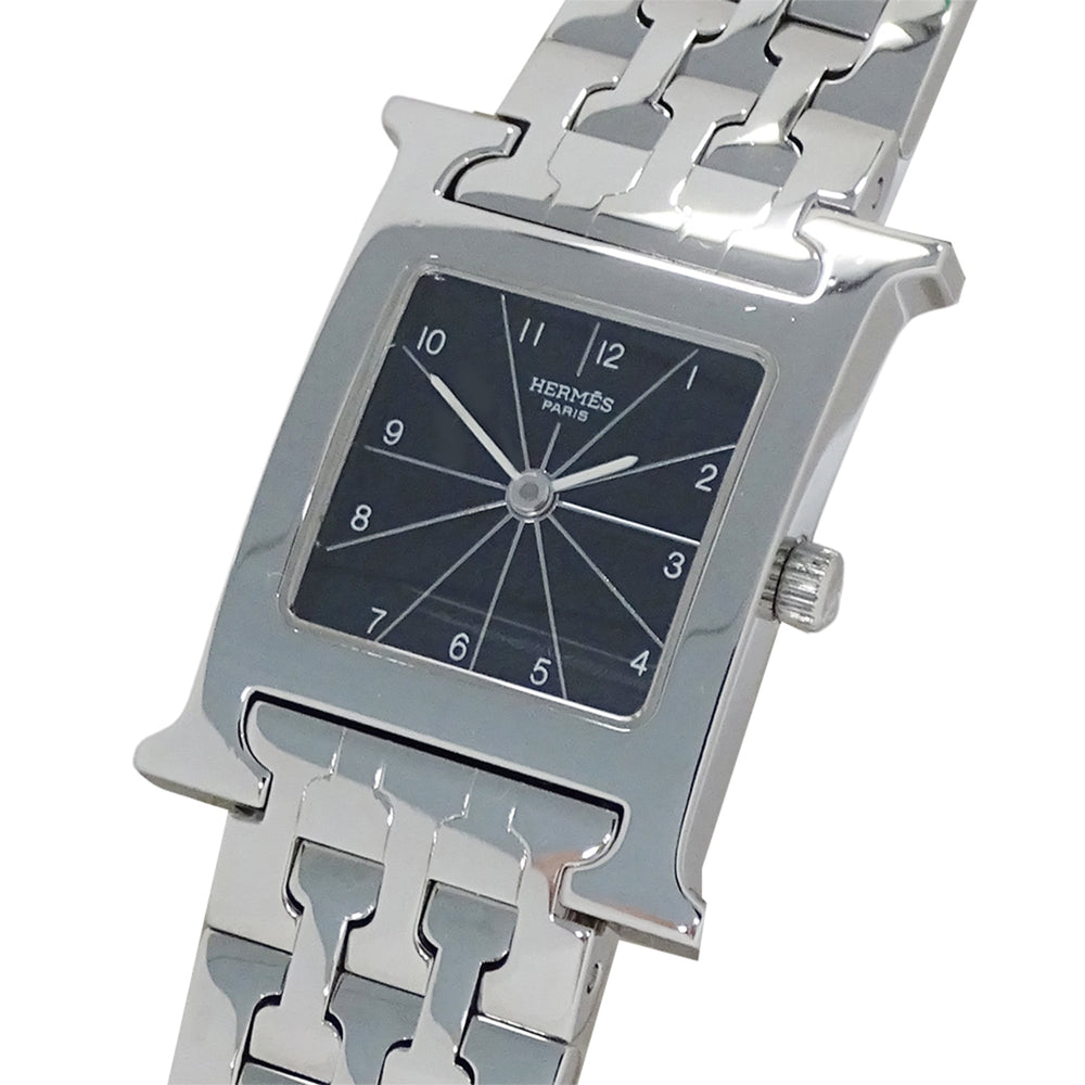 Hermes HERMES Women's Watch Brand H-Watch Quartz QZ Stainless Steel SS HH1.210 Silver Black — Good
