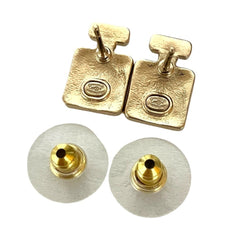 CHANEL L25P Perfume Bottle Motif Stud Earrings, White, Women's — Like New