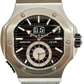 Bulgari Daniel Roth Chronosprint Watch, Total Weight 147.3g, Stainless Steel, Genuine Leather Strap, Quartz Movement, Black Dial, BRE56BSLDCHS — Very Good