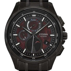 Citizen Attesa Red Black Eco-Drive Watch BY1005-73Z H874-005HK02 Men's Titanium Quartz Radio-Controlled Solar 5D203**** CITIZEN Day-Date — Very Good