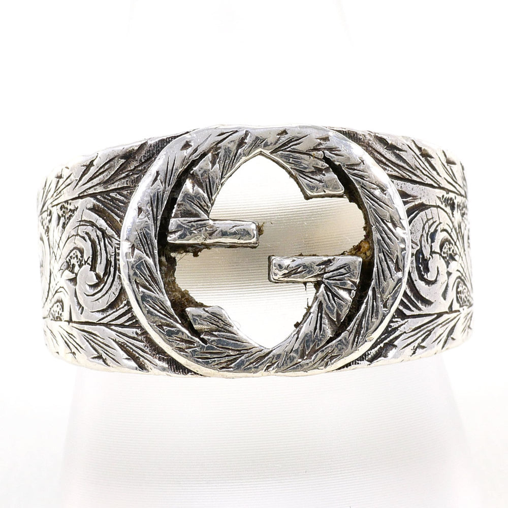 Gucci silver ring with interlocking G arabesque design, total weight 14.0g, jewelry — Like New