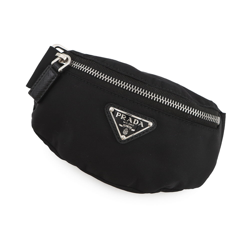 Prada Handbag Pouch Re-Nylon Triangle Wristband Nylon 2TT095 PRADA Mini Black — Like New