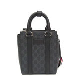Gucci 696010 Men,Women GG Supreme,Leather Handbag,Shoulder Bag Black — Like New
