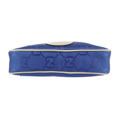 GUCCI Gucci Off The Grid Belt Bag Body 631341 Nylon Leather Blue Beige Pouch Waist One Shoulder Japan Limited — Like New