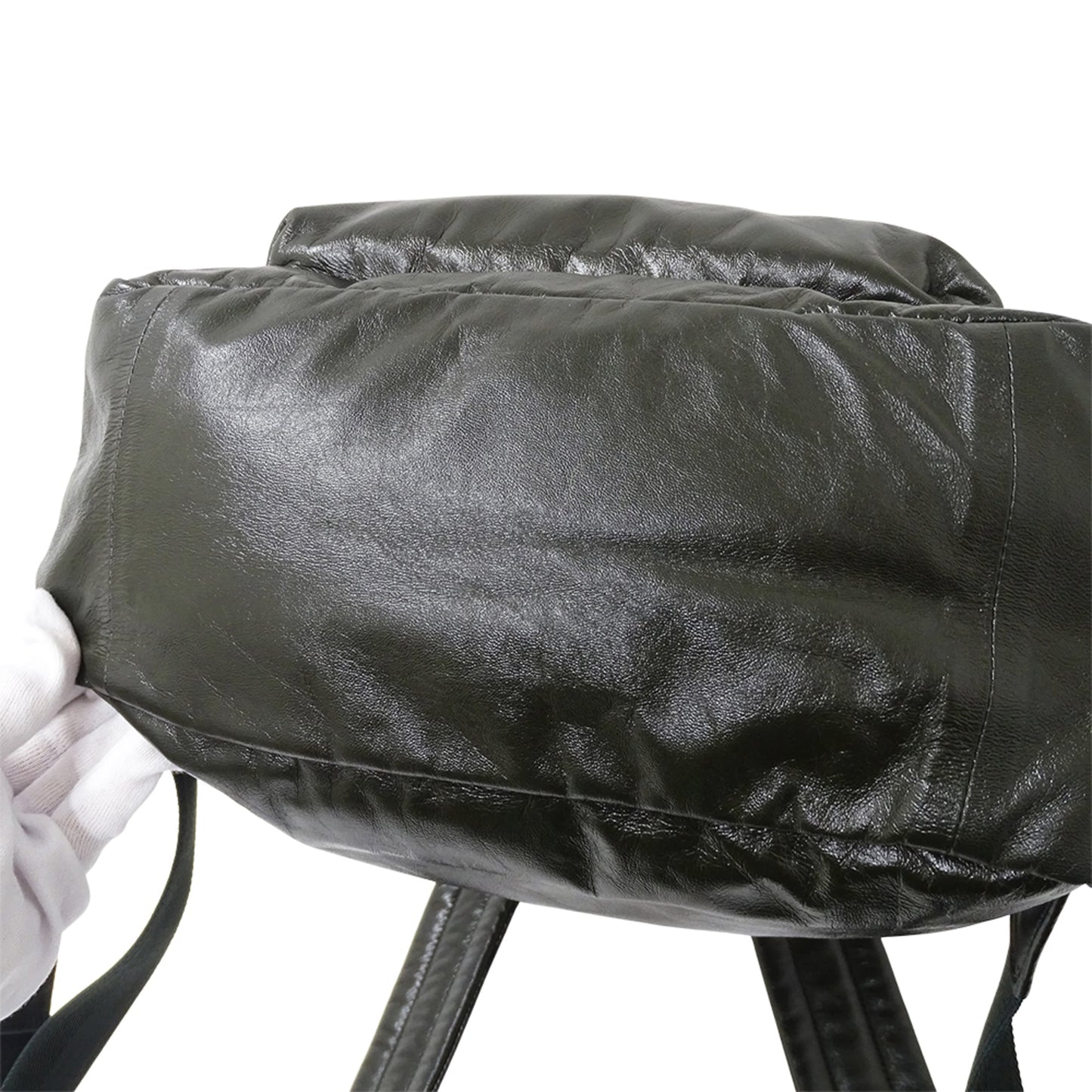 Bottega Veneta Men's Designer Backpack in Dark Green Lambskin