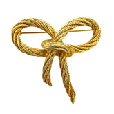 Christian Dior Vintage Ribbon Motif Brooch, GP Gold Color, Women's — Like New