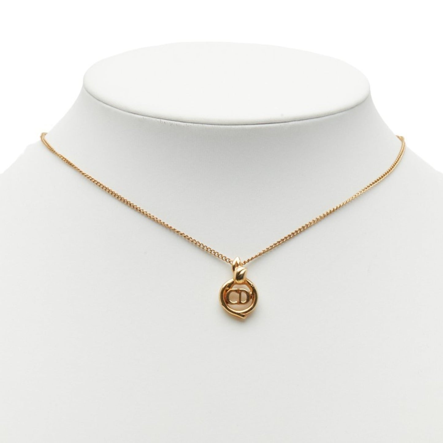 Christian Dior Dior CD logo pendant necklace, plated, for women.