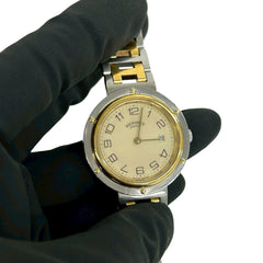 HERMES Clipper Stainless Steel GP Quartz Wristwatch, Silver, 32943 — Good
