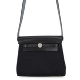Hermes Shoulder Bag Herbag Zip Mini Black Toile H Vache Hunter G Stamp HERMES Handbag — Like New