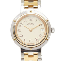 Hermes Clipper watch CL3.240 quartz beige dial stainless steel women's HERMES — Good
