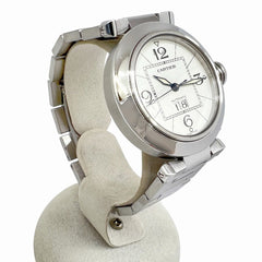Cartier Pasha C Big Date Stainless Steel White Dial W31055M7 Automatic Watch for Women and Men — Very Good
