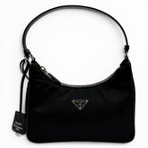 PRADA 1N204X Re-Edition 2005 Re-Nylon Triangle Logo Handbag, Black, Made in Italy, Women's, with Box and Dust Bag — Like New