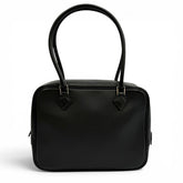 HERMES Plume Mini 20 Black Veau Epsom Leather Silver Hardware Logo Zip Handbag □M Stamp Made in France Women's — Like New