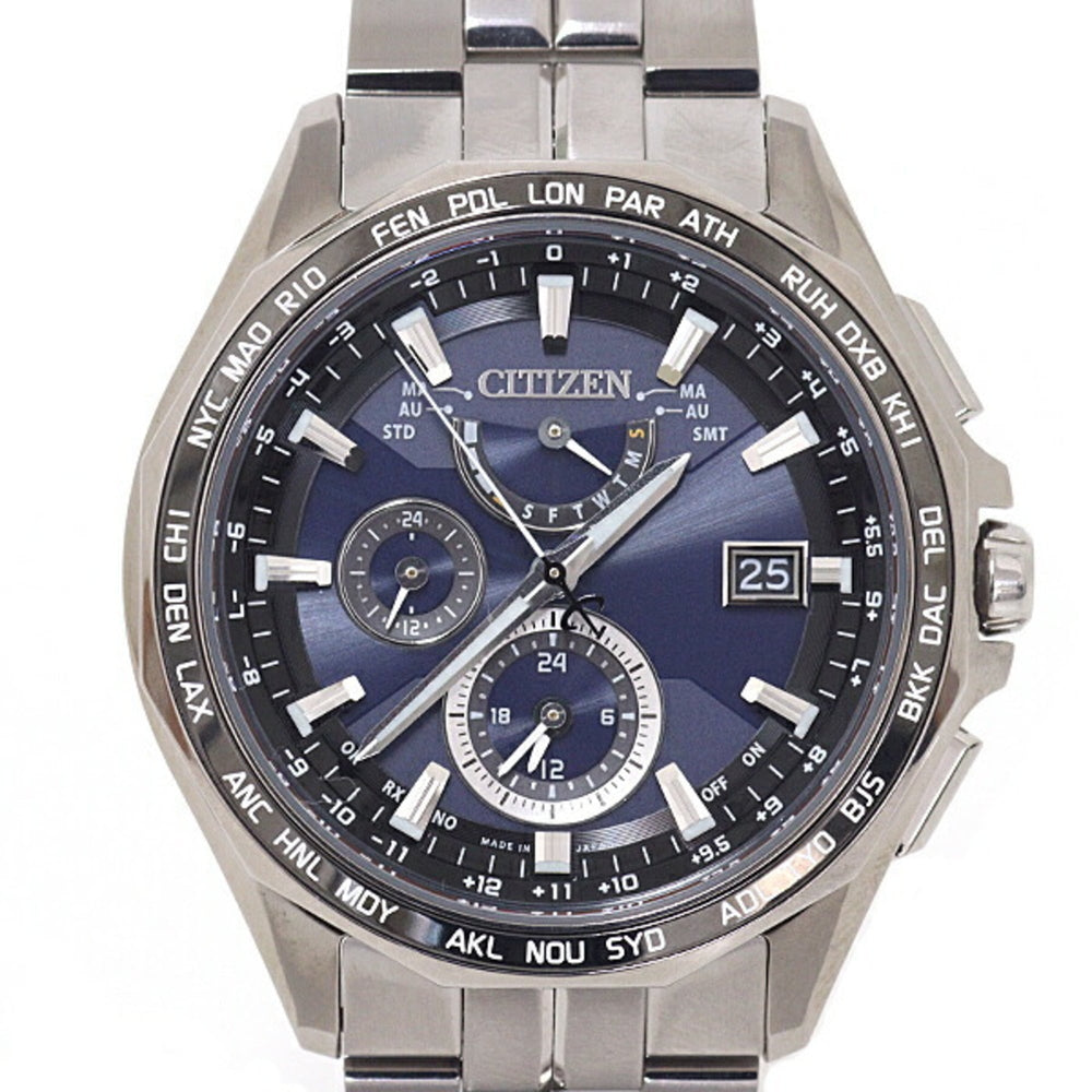 CITIZEN Men's Watch Eco-Drive Radio-Controlled H820-T023096 SS Navy Dial — Very Good