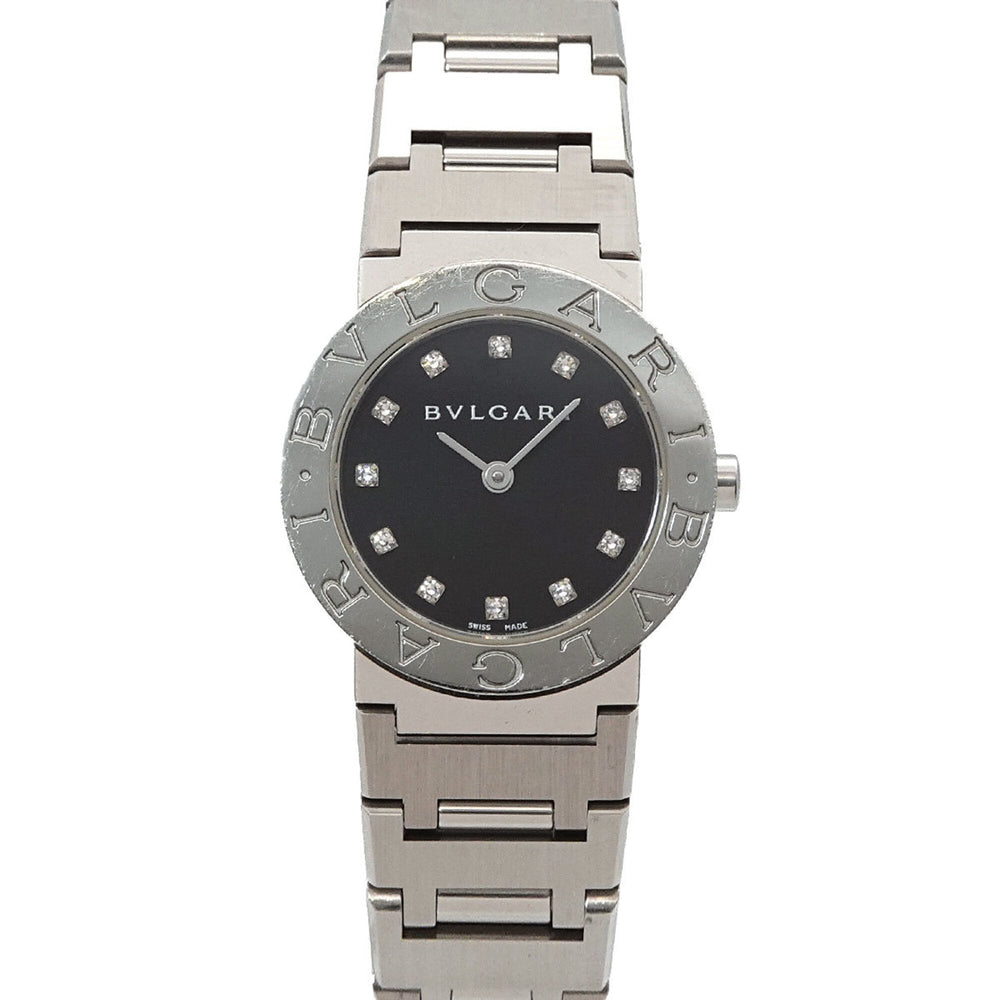 BVLGARI BB26SS Women's Watch 12P Diamond Black Quartz — Very Good