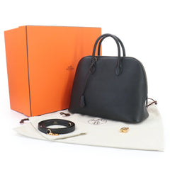 Hermes Bolide 1923 30 2-way Hand/Shoulder Handbag, Taurillon Novillo Leather, Black, C Stamp, Gold Hardware — New - Store Return