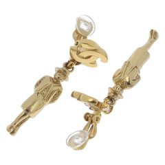 Chanel Mademoiselle Cocomark Doll Motif Gold Plated 02P Women's Earrings — Like New