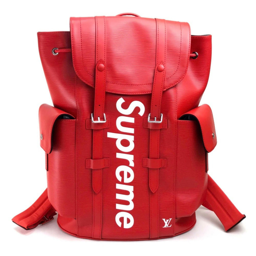 LOUIS VUITTON M53414 Louis Vuitton x Supreme Epi Christopher PM Backpack, Leather, Men's, Red — New - Store Return