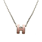 Hermes Pop Ash Mini Necklace Metal Pink/Silver 1635HERMES — Like New