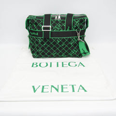 Bottega Veneta Lightweight Webbing Intrecciato 679970 Men's Polyamide Boston Bag,Shoulder Bag Black,Green — Like New