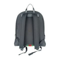 GUCCI Gucci Backpack Sherry Line 630918 Black Canvas Leather Men's Women's Web Stripe — Like New
