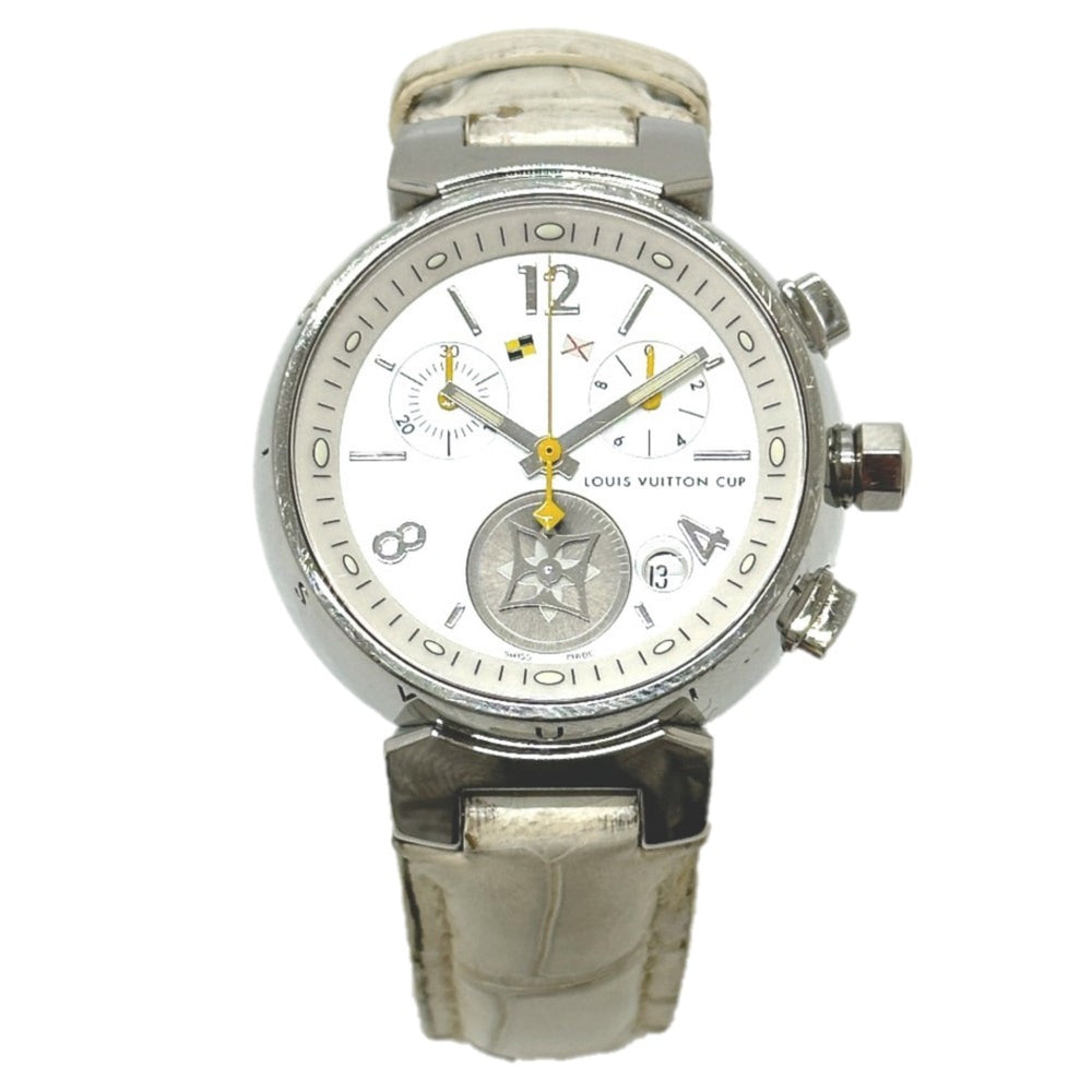 Louis Vuitton Q132C Tambour Wristwatch Silver — Good